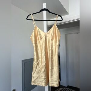 Silky Gold Slip Dress